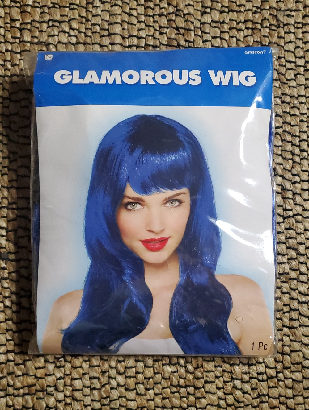 Amscan Bold Blue Long Wavy Wig with Bangs